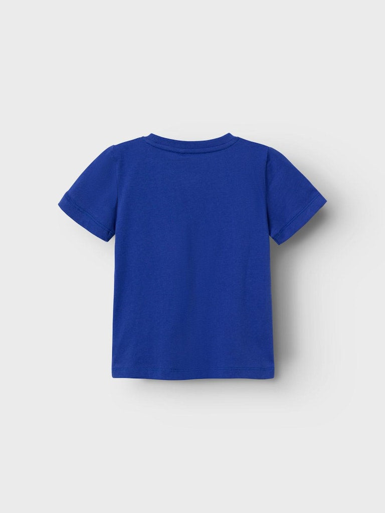 Boy's Freddis Short Sleeve Top-Clematis Blue-Back View