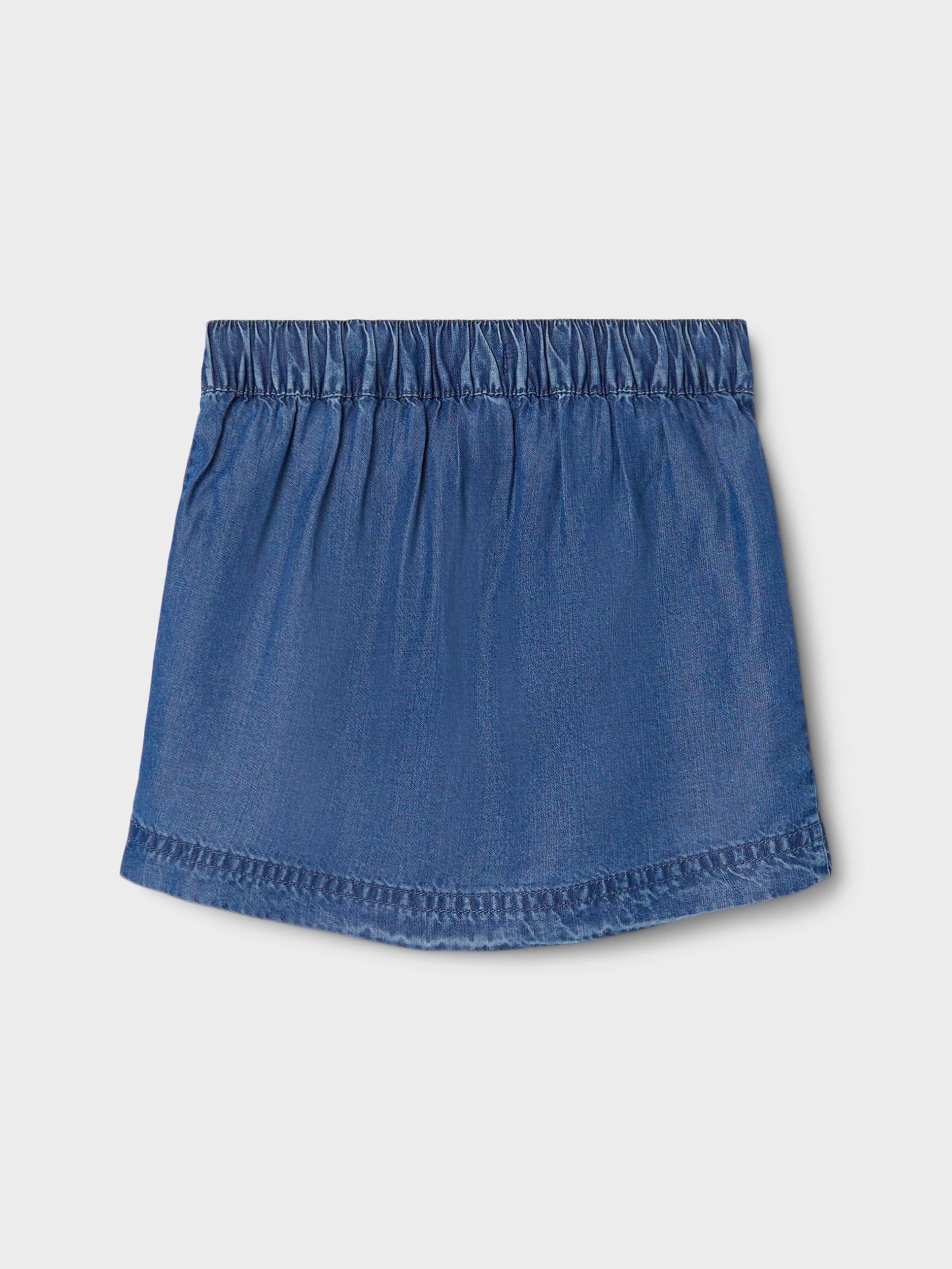Baseesee Skirt-Medium Blue Denim-Back view