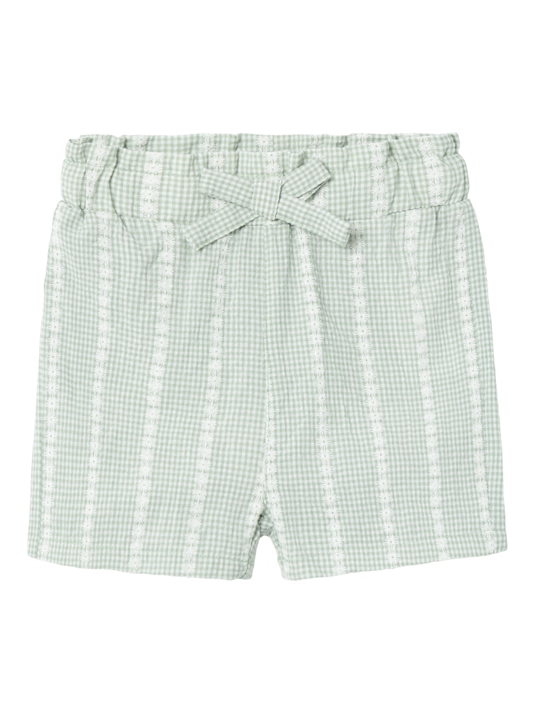 Girl's Hicheck Shorts-Silt Green-Front View