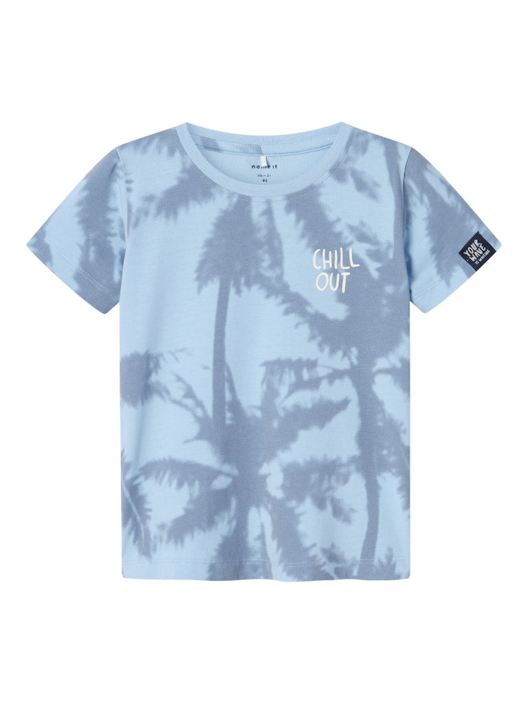 Boy's Flan Short Sleeve Top-Chambray Blue-Front View