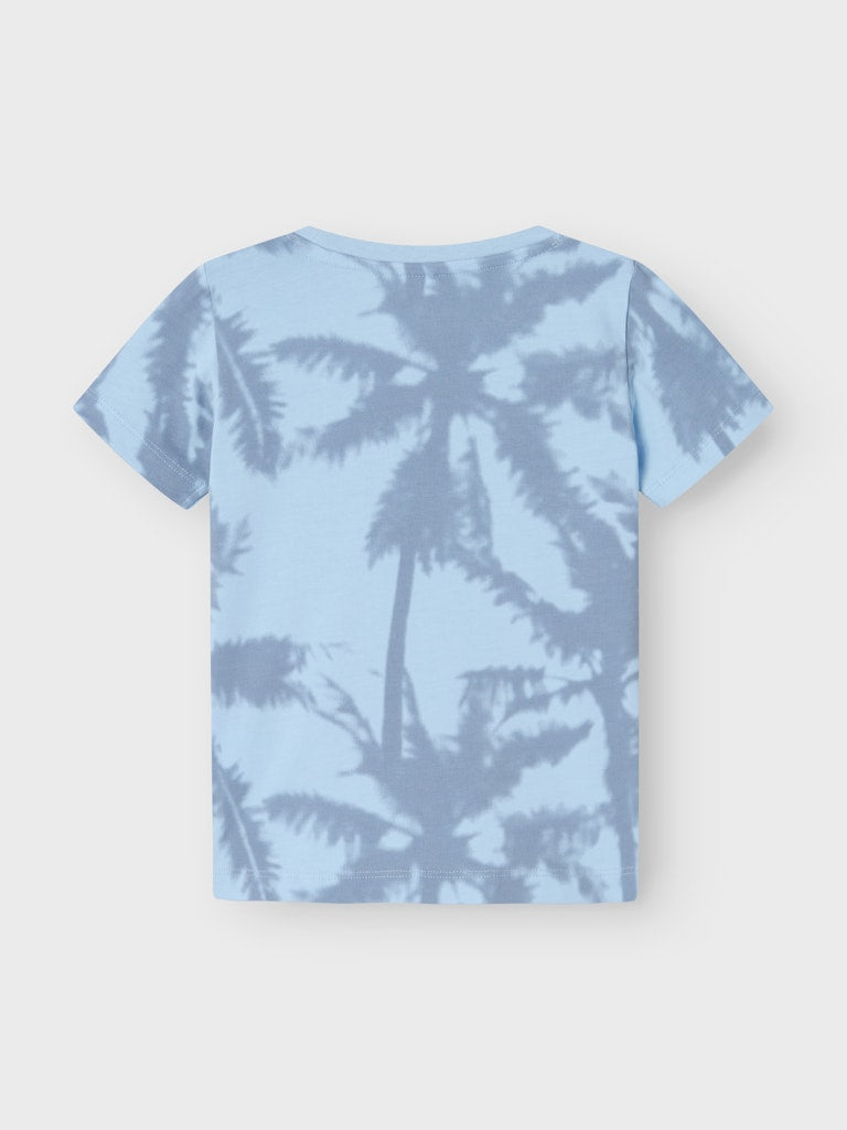 Boy's Flan Short Sleeve Top-Chambray Blue-Back View