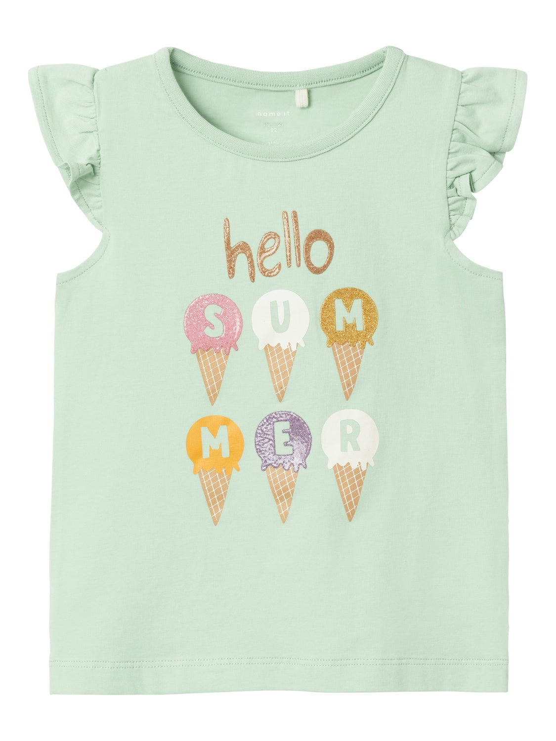 Girl's Hopes Short Sleeve Top-Silt Green-Front View