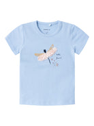 NAME IT Hyria Short Sleeve Top-Chambray Blue Chambray Blue front view