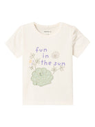 NAME IT Jillina Short Sleeve Top-Jet Stream Jet Stream front view