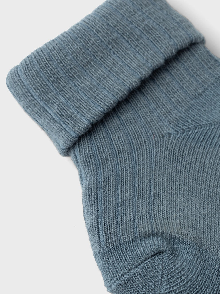 NAME IT Nobbu Sock-Provincial Blue Provincial Blue model front view