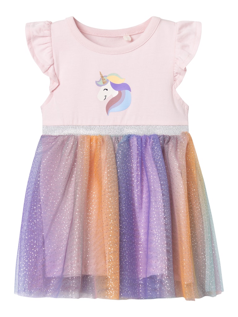 NAME IT Happi Short Sleeve Dress -Parfait Pink Parfait Pink front view