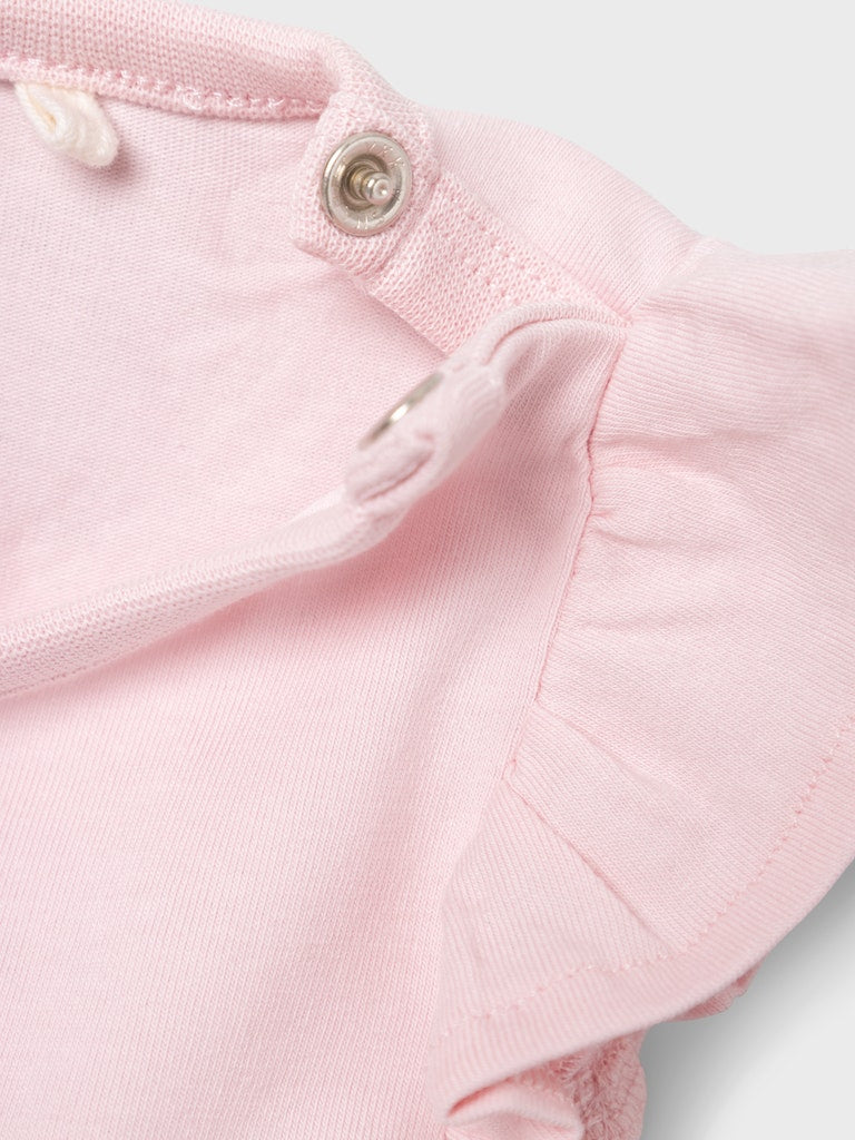 Happi Short Sleeve Dress -Parfait Pink-Shoulder fastener