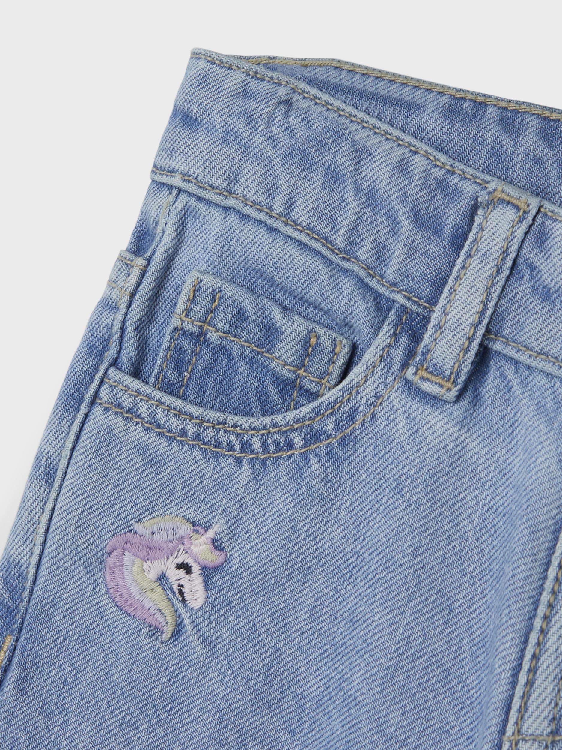 Girl's Bella Shaped Jeans 3285-Light Blue Denim-Pocket View