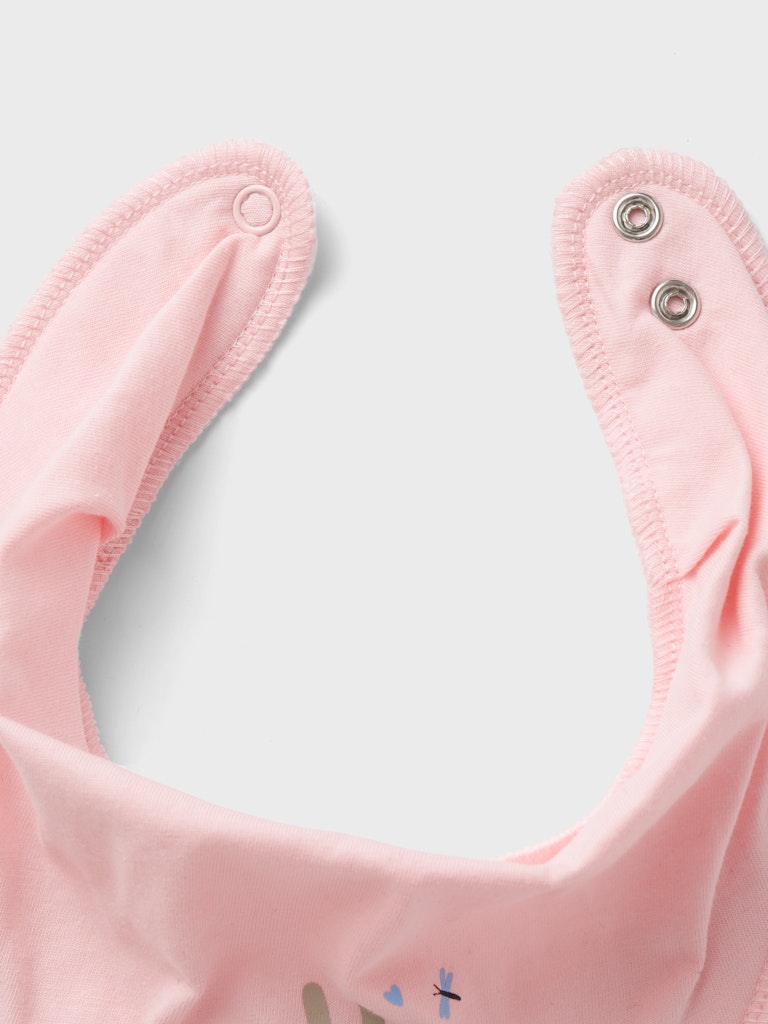 Yvettehoria Scarf Bib-Parfait Pink-Stud fastening view