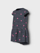 NAME IT Vigga Cap Sleeve Dark Sapphire Dress Dark Sapphire model front view
