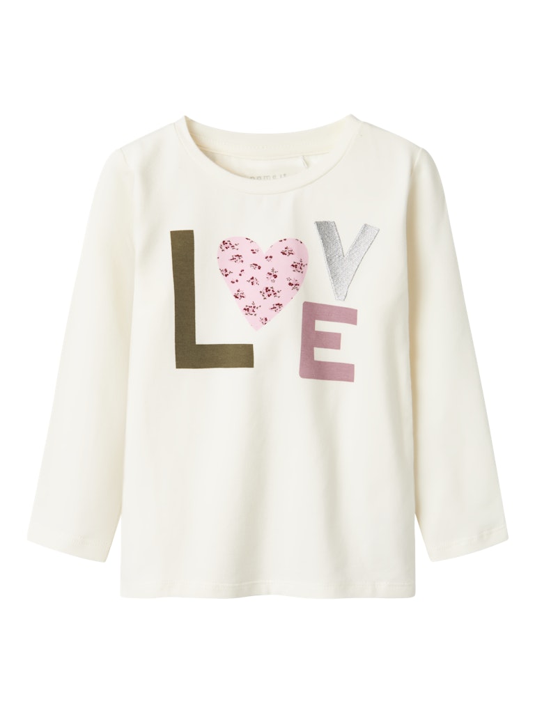 Girl's Theodora Long Sleeve Top-Cloud Dancer-Front View