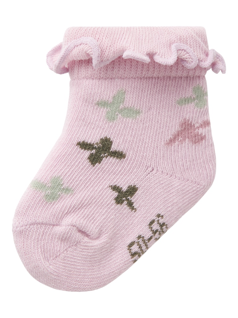 Newborn girl's Bittal Sock-Winsome Orchid-Side View