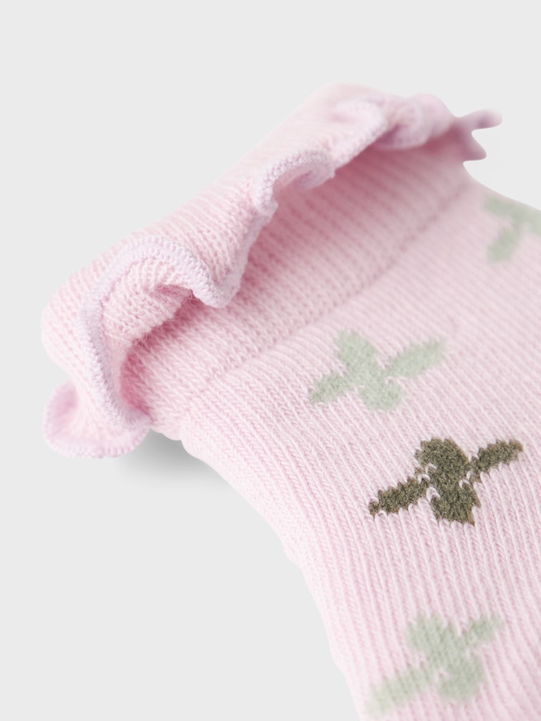 Newborn girl's Bittal Sock-Winsome Orchid-Closer View