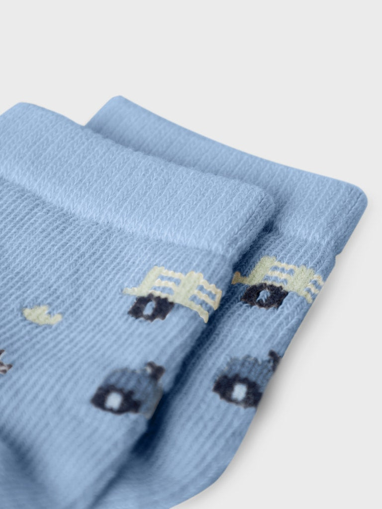 NAME IT Basti Sock-Cerulean Cerulean model front view