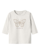 NAME IT Babia Long Sleeve Top-Cloud Dancer Cloud Dancer front view