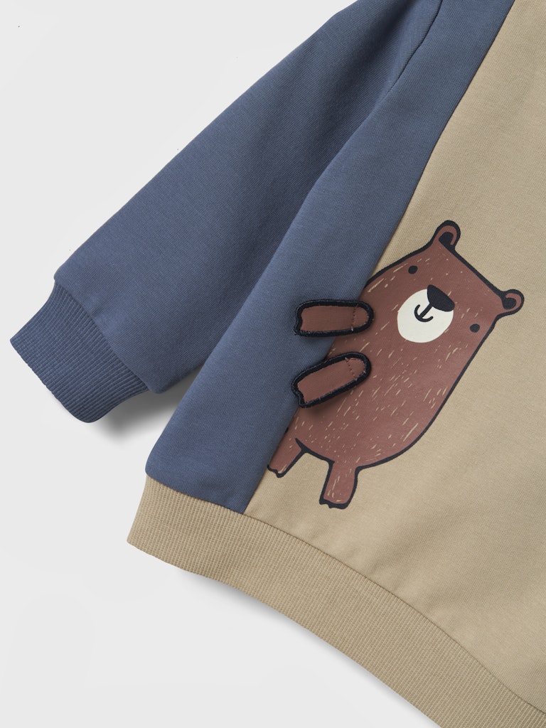 Mini Boy Tonno Long Sleeve Sweat-China Blue-Close Up View