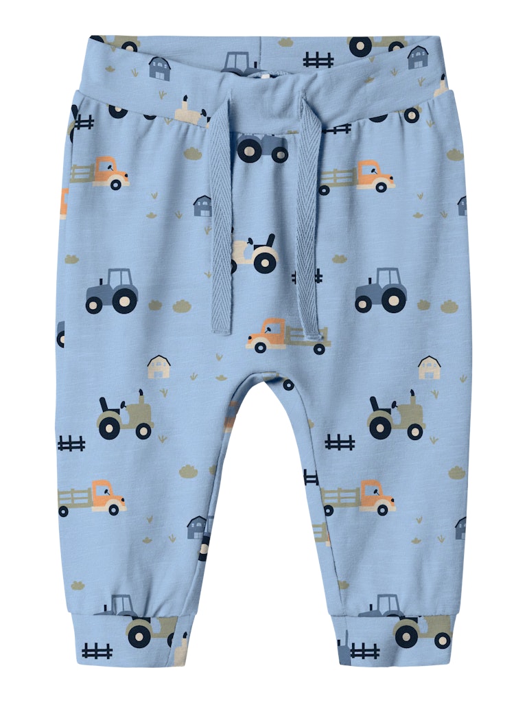 Newborn Boy's Bassen Pant-Cerulean-Front View