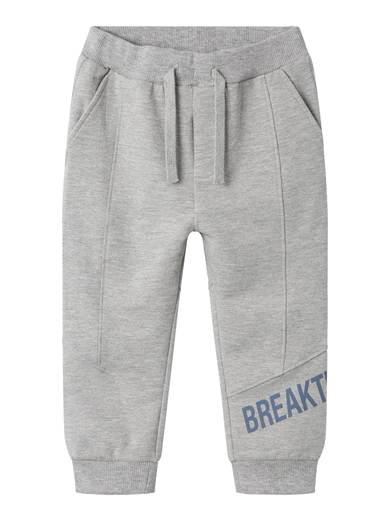 Boy's Temas Sweat Pant-Grey Melange-Front View