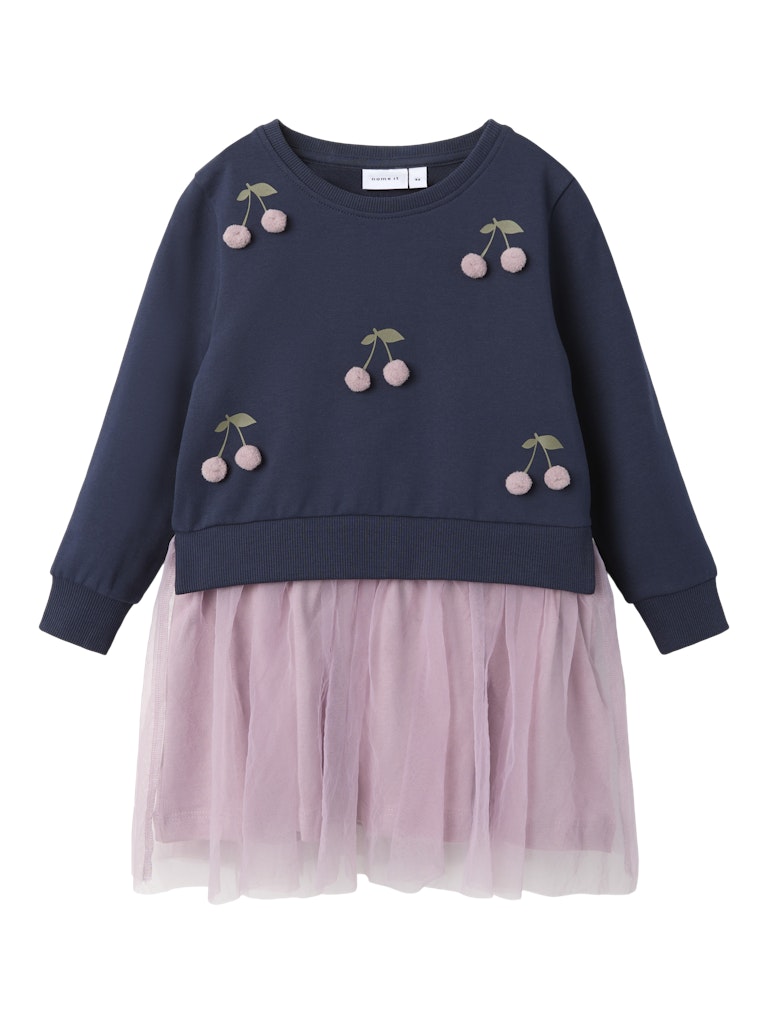 Girl's Bjanca Sweat Dress-Elderberry-Front View