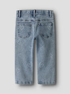 NAME IT Rose Straight Leg Jeans Medium Blue Denim model front view