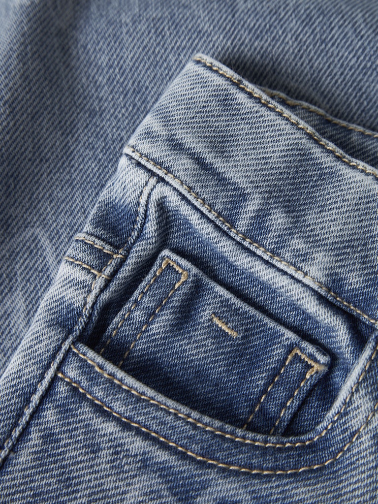 NAME IT Rose Straight Leg Jeans Medium Blue Denim detail view