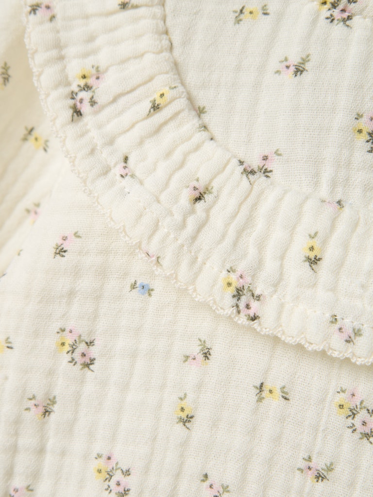 Newborn Detone Long Sleeve Dress-Cloud Dancer-Close Up View