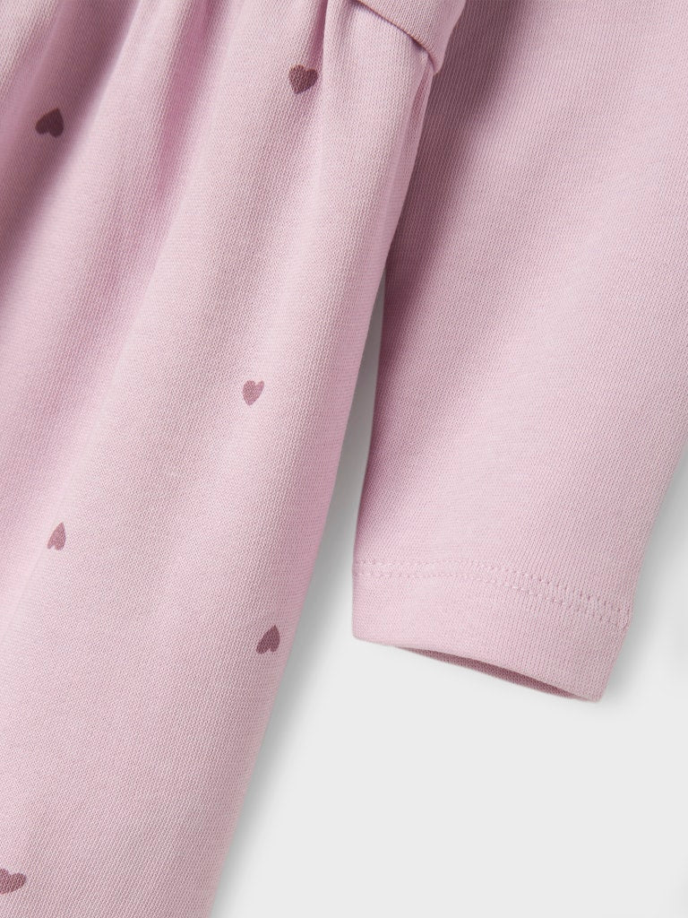 Girl's Valona Long Sleeve Sweat Dress-Winsome Orchid-Close Up View