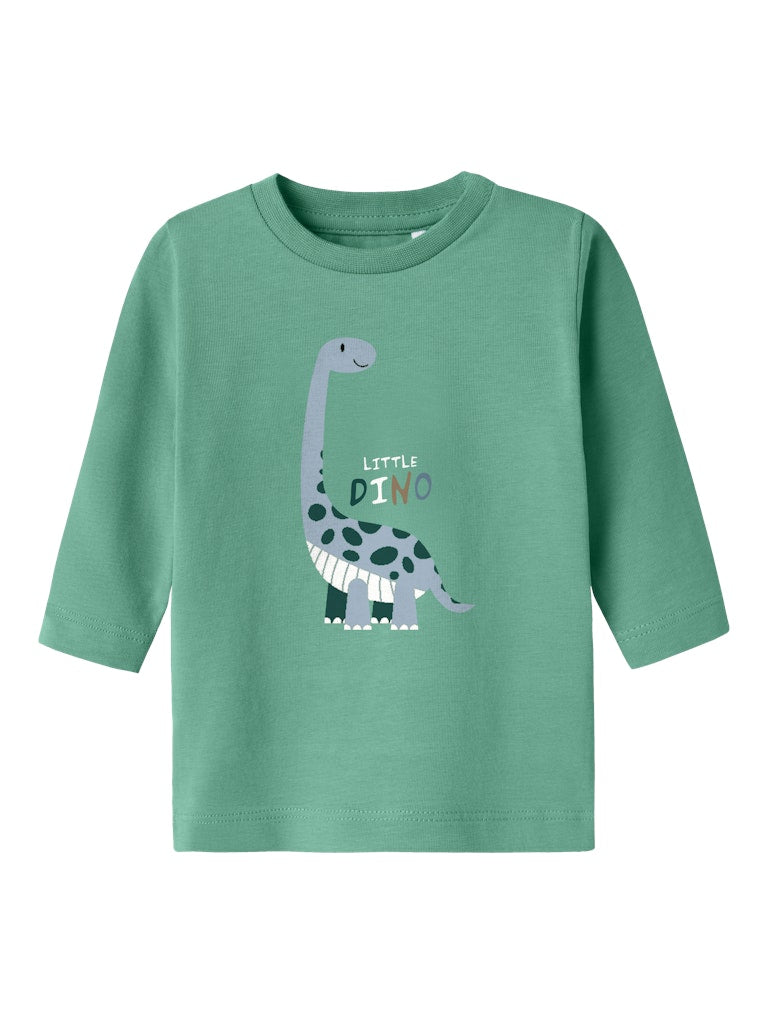 Boy's Ditlef Long Sleeve Top-Creme De Menthe-Front View