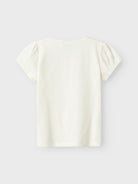 Mini Girl's Dunni Short Sleeve Top-Cloud Dancer-Back View