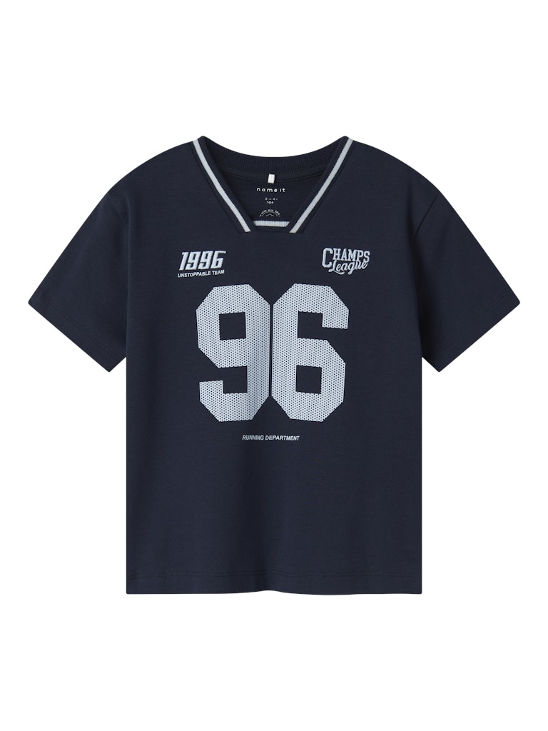 Boy's Dakki Short Sleeve Top-Navy Blazer-Front View