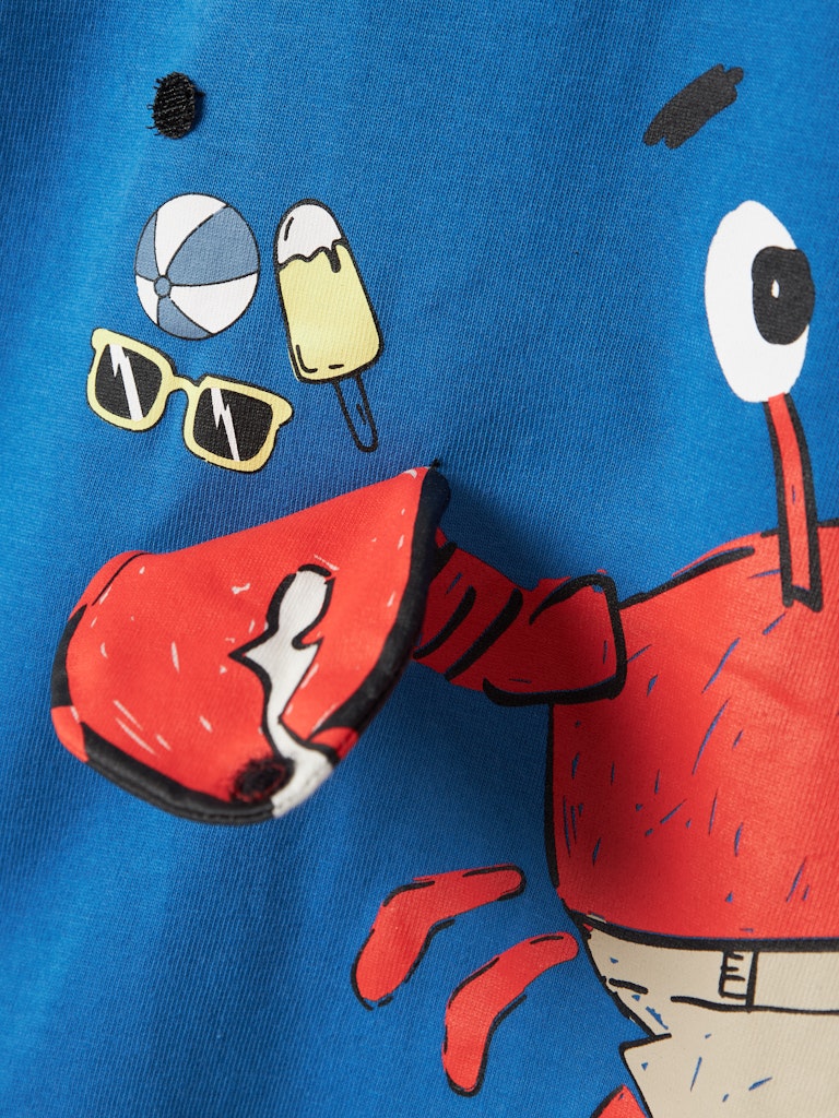 Mini Boy Fish Short Sleeve Top-Star Sapphire-Close Up View