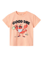 NAME IT Fish Short Sleeve Top-Peach Pearl Peach Pearl front view