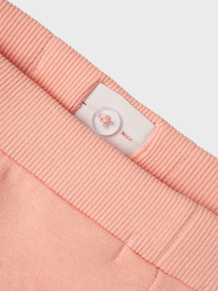Boy's Oli Sweat Shorts-Peach Pearl-Close Up View