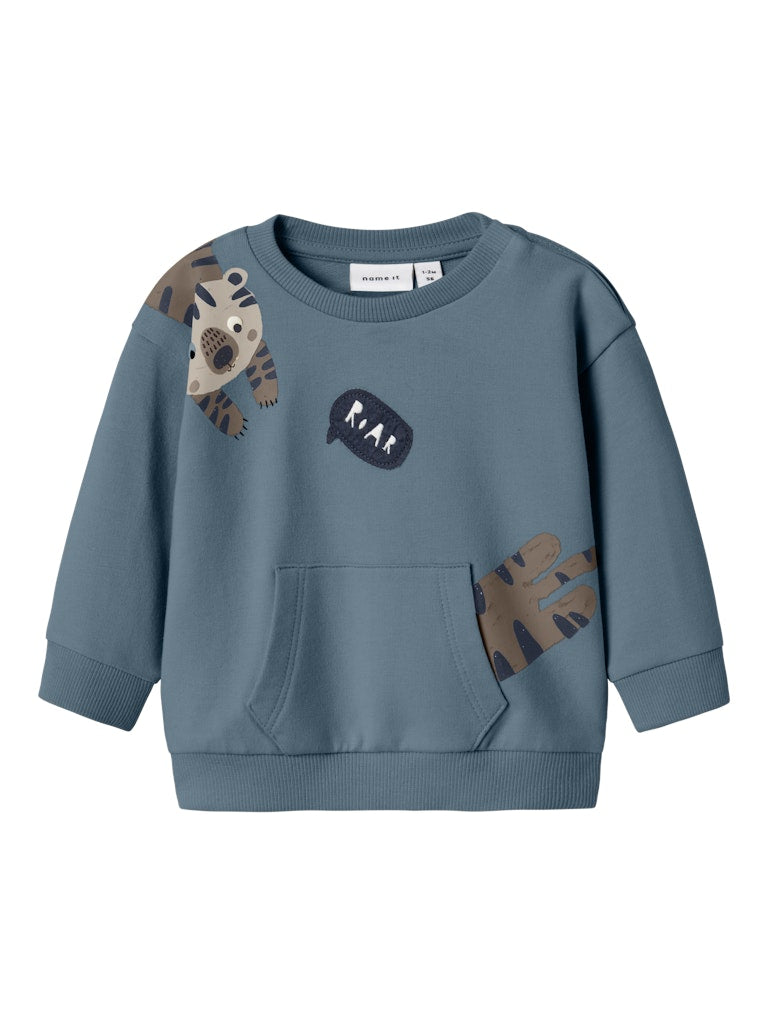 NAME IT Hack Blue Light Sweat Blue Mirage front view