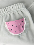 NAME IT Jabelle Capri Pant-Aqua Gray Aqua Gray model front view
