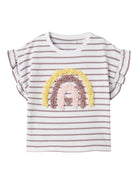 NAME IT Jadey Short Sleeve Top-Bright White Bright White front view