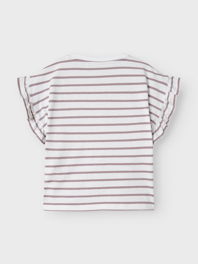 Mini Girl's Jadey Short Sleeve Top-Bright White-Back View