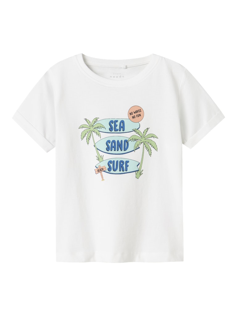NAME IT Vux Short Sleeve Top-Bright White Bright White front view