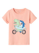 NAME IT Vux Short Sleeve Top-Peach Pearl Peach Pearl front view
