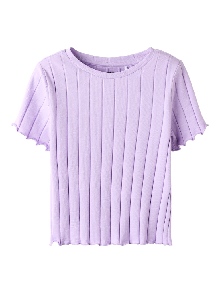 Kid Girl Noralina Short Sleeve Crop Top-Orchid Bloom-Front View