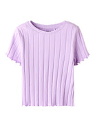 NAME IT Noralina Short Sleeve Crop Top-Orchid Bloom Orchid Bloom front view