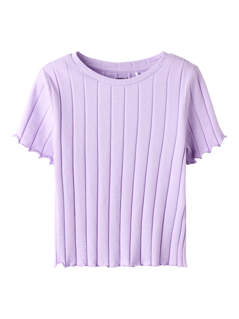 NAME IT Noralina Short Sleeve Crop Top-Orchid Bloom Orchid Bloom front view