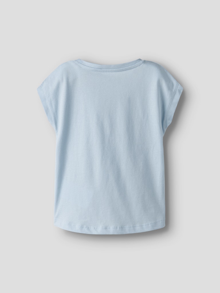 Mini Girl's Vigea Cap Sleeve Top-Cool Blue-Back View