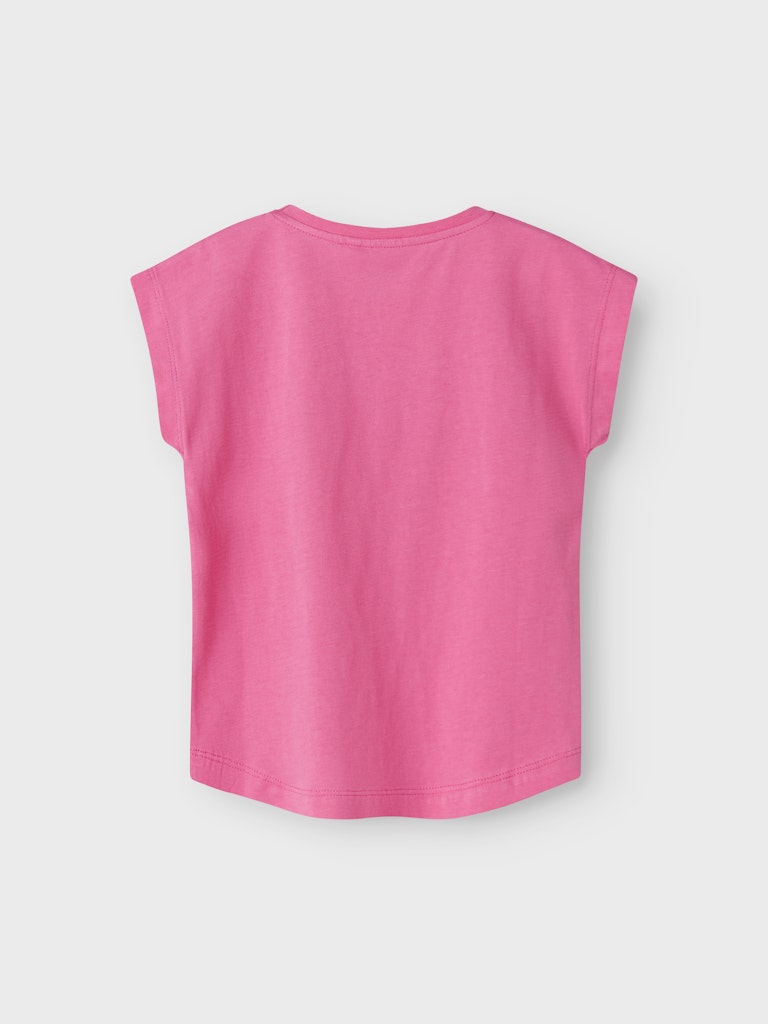 Mini Girl's Vigea Cap Sleeve Top-Carmine Rose-Back View