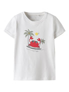 NAME IT Vux Bright White/Crab Surf Top Bright White front view