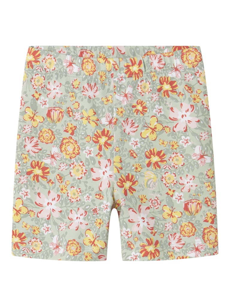 Mini Girl's Vayo Legging Shorts-Aqua Gray-Front View