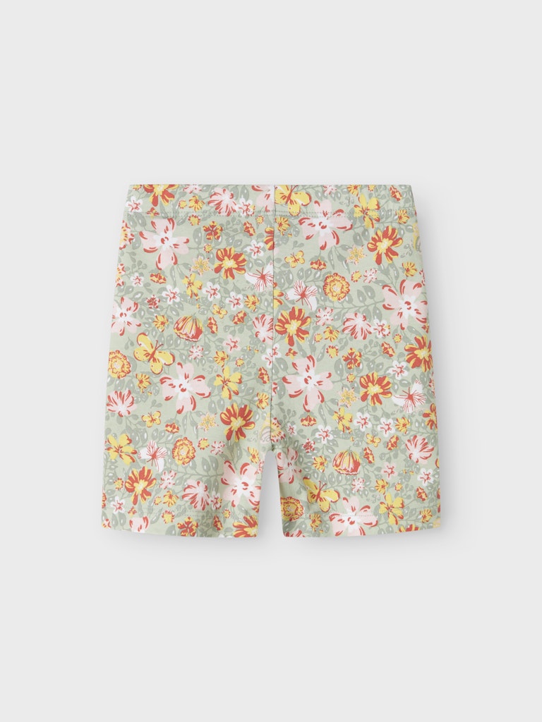 Mini Girl's Vayo Legging Shorts-Aqua Gray-Back View