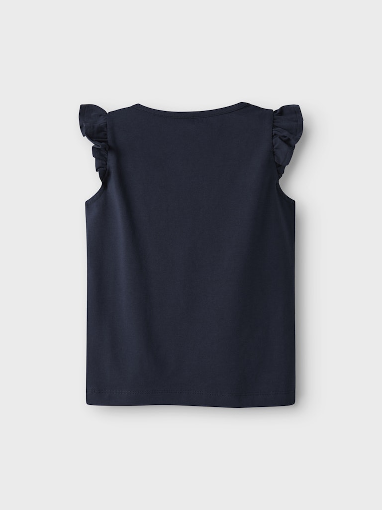 Mini Girl Vayana Cap Sleeve Top-Navy Blazer-Back View