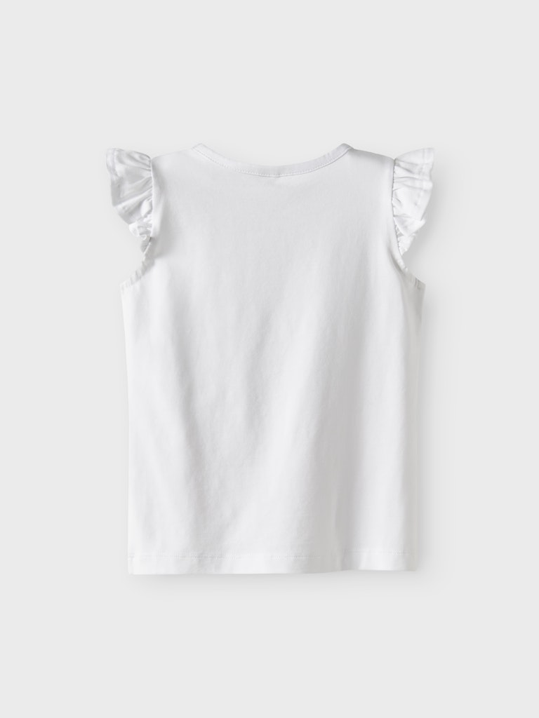 Mini Girl's Vayana Cap Sleeve Top-Bright White-Back View