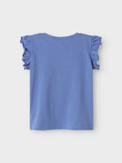 NAME IT Hadia Bleached Denim Top Bleached Denim model front view
